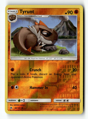 Pokemon Card Tyrunt Reverse Holo LP SM - Forbidden Light 68/131