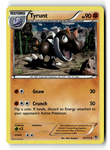 Pokemon Card Tyrunt - Cosmo Holo LP Crimson Invasion 061/111