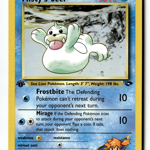 Pokemon Card Misty's Seel 1st Edition LP Gym Challenge 091/132