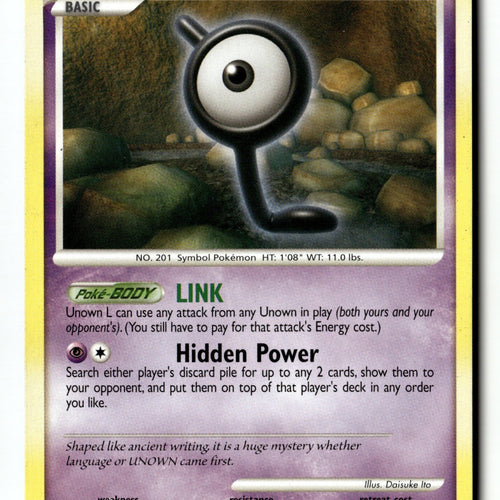 Pokemon Card Unown [L] LP Great Encounters 91/106