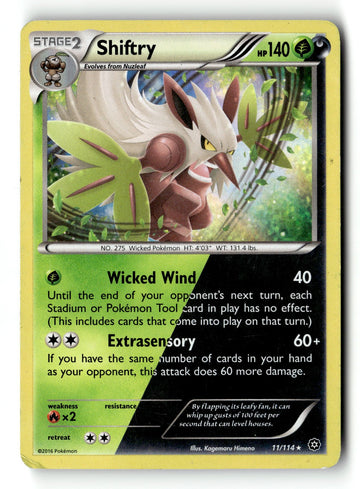 Pokemon Card Shiftry Holo LP XY - Steam Siege 11/114