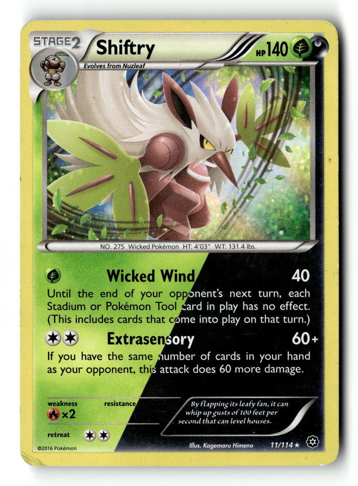 Pokemon Card Shiftry Holo LP XY - Steam Siege 11/114