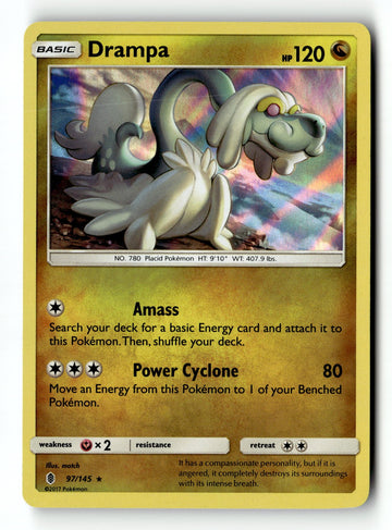 Pokemon Card Drampa LP SM - Guardians Rising Holo Rare 97/145