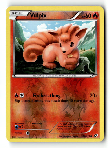 Pokemon Card Vulpix Reverse Holo LP Legendary Treasures 20/113