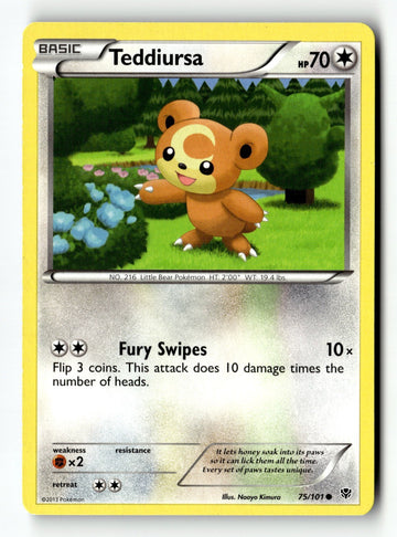 Pokemon Card Teddiursa LP Plasma Blast 75/101