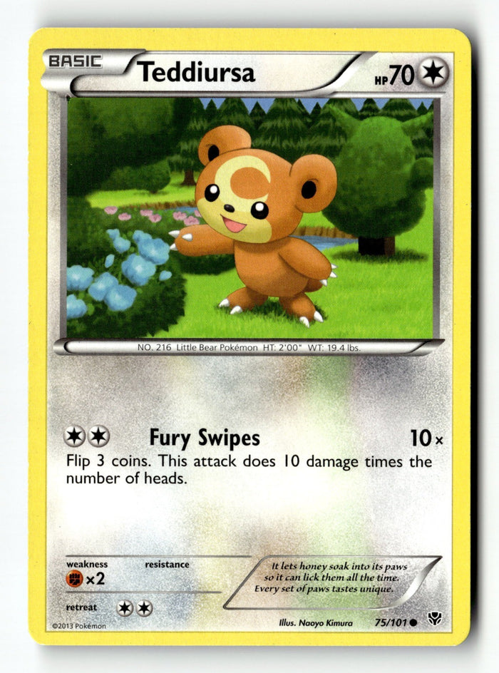 Pokemon Card Teddiursa LP Plasma Blast 75/101