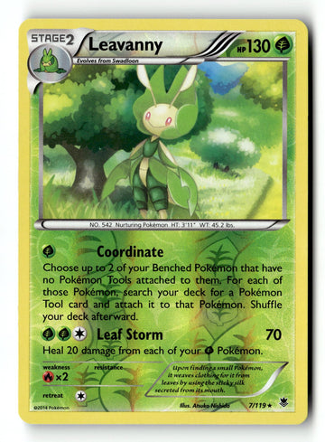 Pokemon Card Leavanny LP XY - Phantom Forces Reverse Holo Rare 7/119