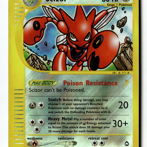 Pokemon Card Scizor Reverse Holo LP Aquapolis 32/147