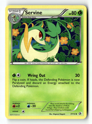 Pokemon Card Servine LP Legendary Treasures 7/113