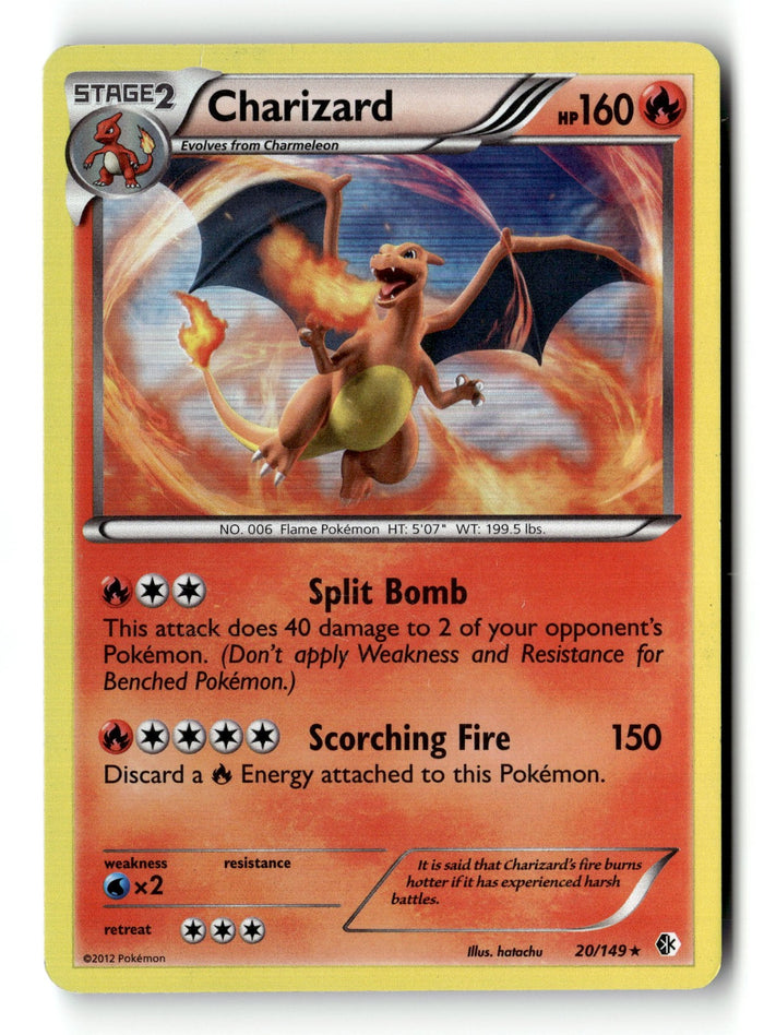 Pokemon Card Charizard LP Boundaries Crossed Holo Rare 20/149