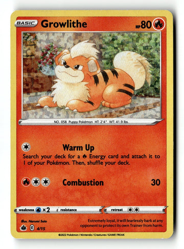 Pokemon Card Growlithe - 4/15 Holo LP McDonald's Promos 2022 004/015