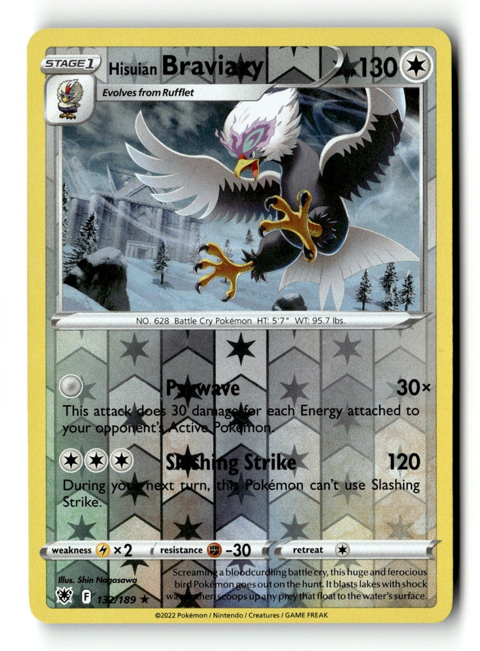 Pokemon Card Hisuian Braviary Reverse Holo LP SWSH10: Astral Radiance 132/189