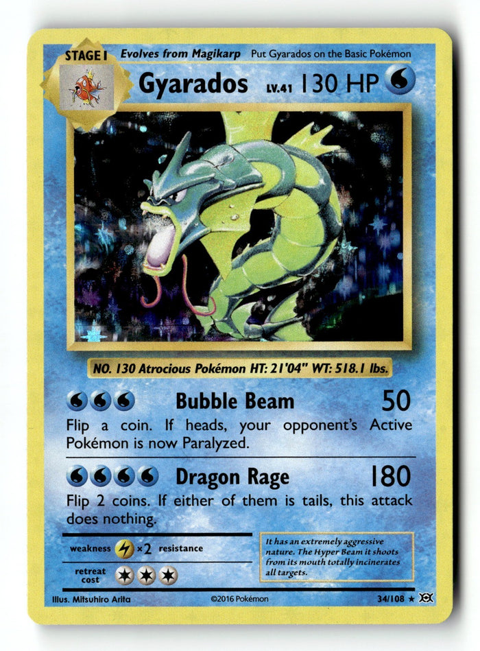 Pokemon Card Gyarados Holo LP XY - Evolutions 34/108