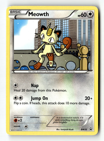 Pokemon Card Meowth - LP Black and White Promos BW35
