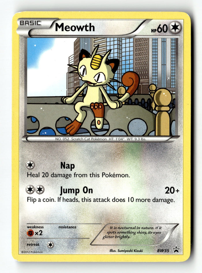 Pokemon Card Meowth - LP Black and White Promos BW35
