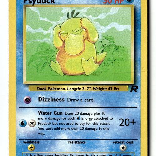 Pokemon Card Psyduck Unlimited LP Team Rocket 65/82