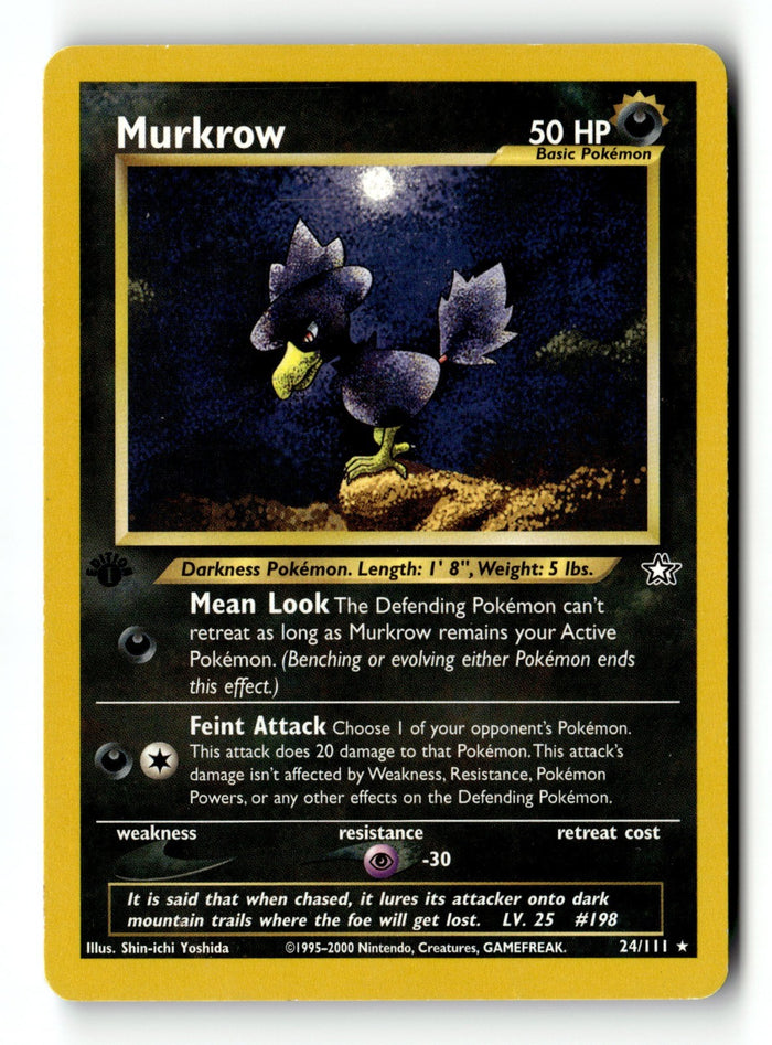 Pokemon Card Murkrow 1st Edition LP Neo Genesis 024/111