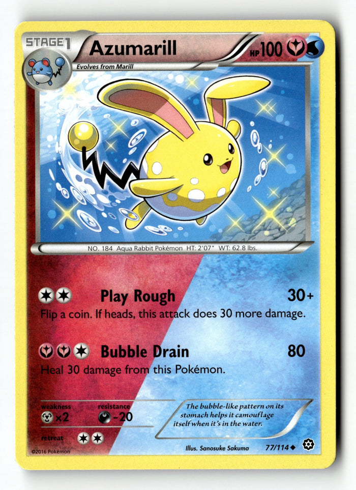 Pokemon Card Azumarill LP XY - Steam Siege 77/114