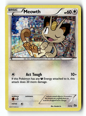 Pokemon Card Meowth - 11/12 Holo LP McDonald's Promos 2016 011/012