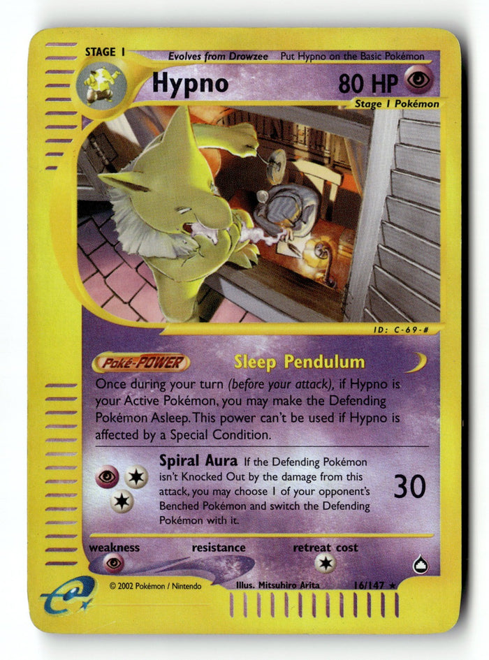 Pokemon Card Hypno Reverse Holo LP Aquapolis 16/147 (1)