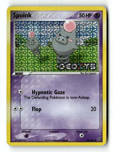 Pokemon Card Spoink Reverse Holo LP Deoxys 76/107