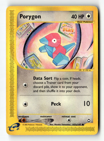 Pokemon Card Porygon (103a) LP Aquapolis 103a/147 (1)