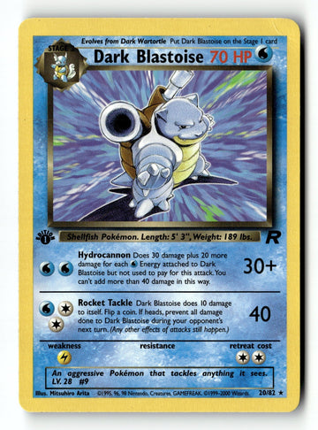 Pokemon Card Dark Blastoise (20) 1st Edition LP Team Rocket 20/82