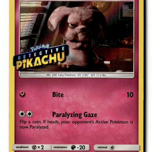 Pokemon Card Snubbull - (Detective Pikachu Stamped) Holo LP SM Promos SM200