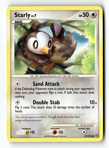 Pokemon Card Starly LP Stormfront 75/100