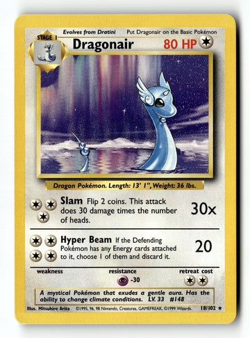 Pokemon Card Dragonair LP Base Set 018/102