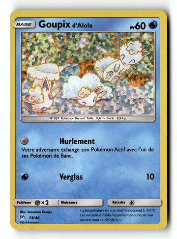 Pokemon Card Alolan Vulpix McDonald's 2019 Holo FRENCH 13/40