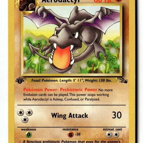 Pokemon Card Aerodactyl (16) 1st Edition LP Fossil 16/62