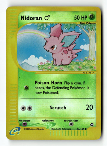 Pokemon Card Nidoran M Reverse Holo LP Aquapolis 096/147 (1)