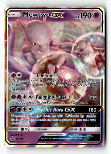 Pokemon Card Mewtwo GX - Holo LP SM Promos SM196