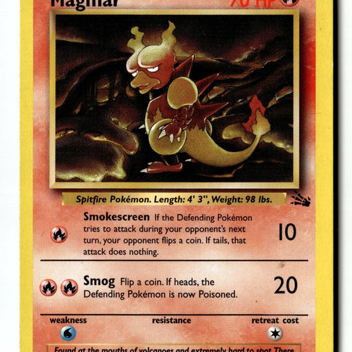 Pokemon Card Magmar Unlimited LP Fossil 39/62