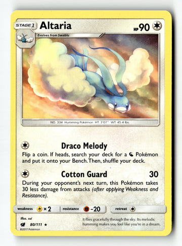 Pokemon Card Altaria LP SM - Crimson Invasion 80/111