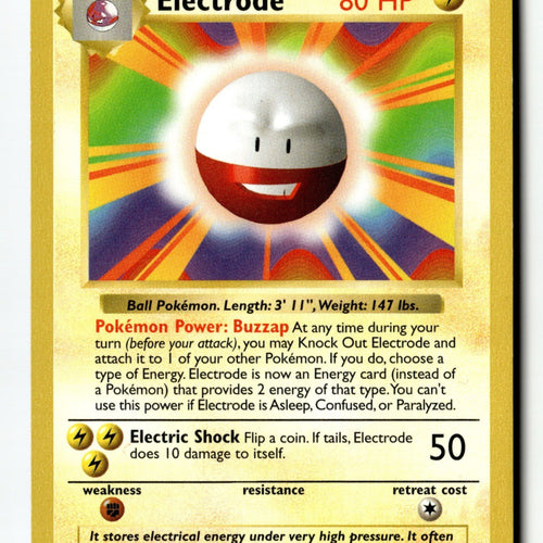 Pokemon Card Electrode Unlimited LP Base Set (Shadowless) 021/102