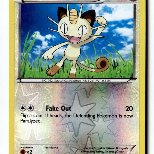 Pokemon Card Meowth Reverse Holo LP Boundaries Crossed 106/149