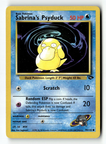 Pokemon Card Sabrina's Psyduck Unlimited LP Gym Challenge 099/132