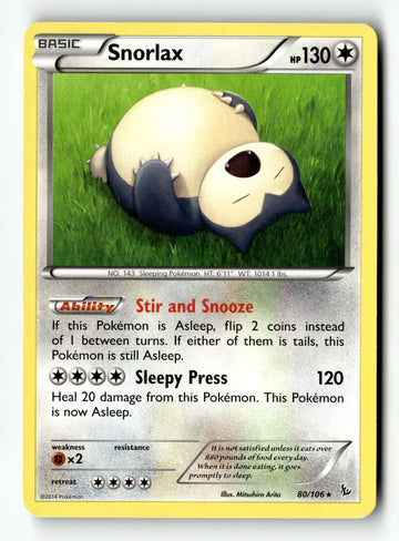 Pokemon Card Snorlax LP Generations 58/83