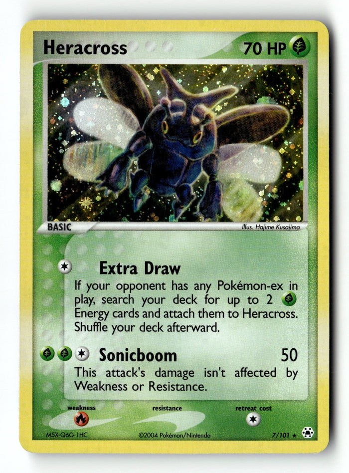 Pokemon Card Heracross Holo LP Hidden Legends 7/101