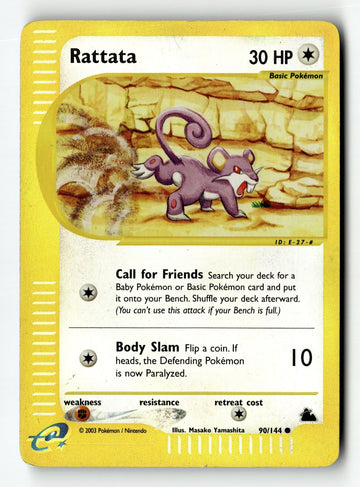 Pokemon Card Rattata Reverse Holo LP Skyridge 090/144