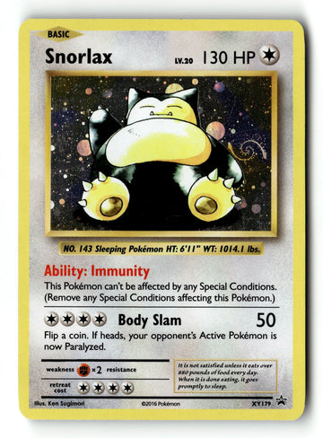 Pokemon Card Snorlax Holo LP XY Promos XY179