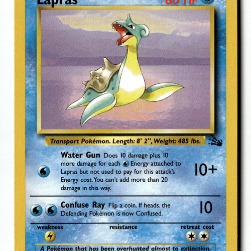 Pokemon Card Lapras (25) Unlimited LP Fossil 25/62