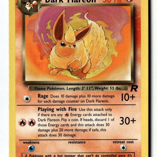Pokemon Card Dark Flareon Unlimited LP Team Rocket 35/82