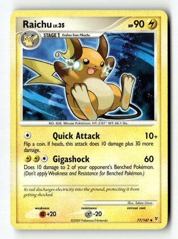 Pokemon Card Raichu LP Supreme Victors 77/147