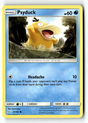 Pokemon Card Psyduck LP SM - Team Up 26/181