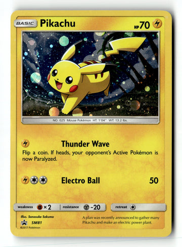 Pokemon Card Pikachu Holo LP SM Promos SM81