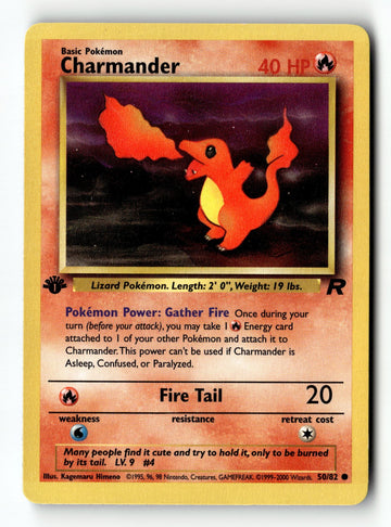 Pokemon Card Charmander 1st Edition LP Team Rocket 50/82