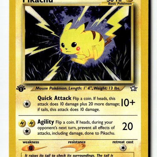 Pokemon Card Pikachu 1st Edition LP Neo Genesis 070/111
